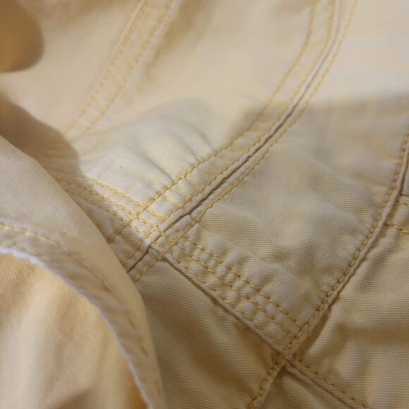 Vintage Bib Overalls Shorts Yellow Cotton Denim Shortalls 90s Y2k Size Medium - Picture 9 of 16